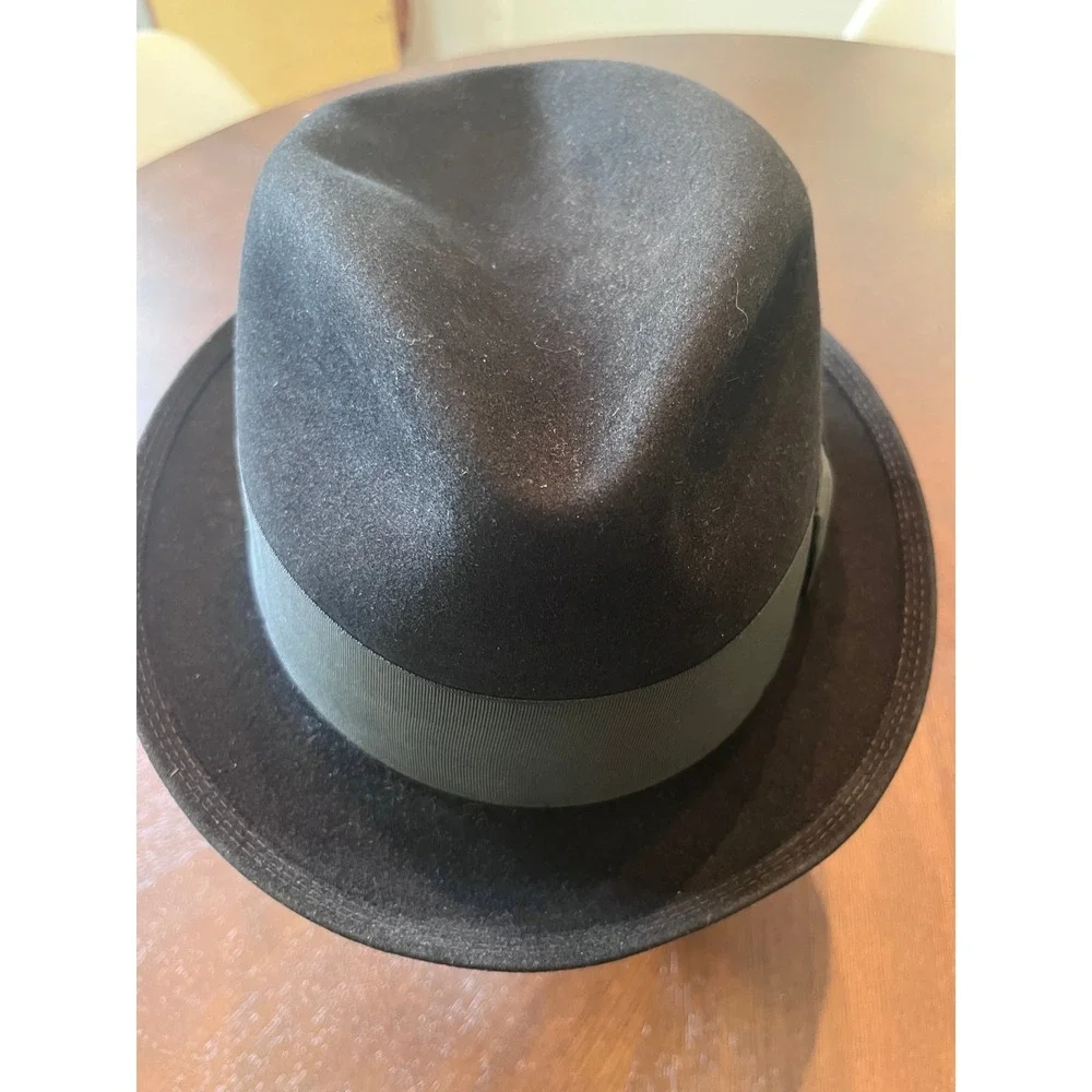Stetson Royal Fedora Mens 7 1/4 Black Excellent Vintage Fur Felt Dress Hat